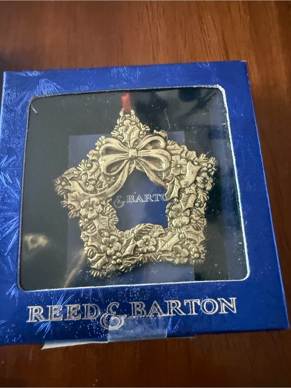 Vintage Reed & Barton Vintage Silver Plated Floral Star Wreath Ornament